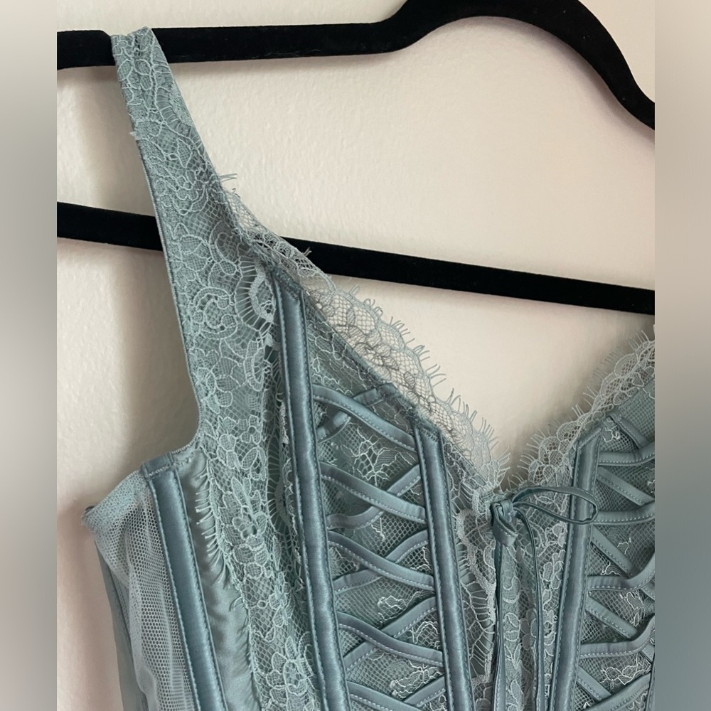 Victoria’s Secret Dream Angels Lace-up Corset Top, Teal